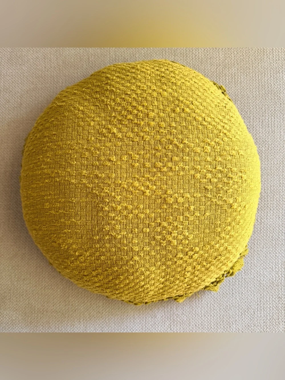 Target Opalhouse Mustard Yellow-Green Tassel Knit Throw Pillow